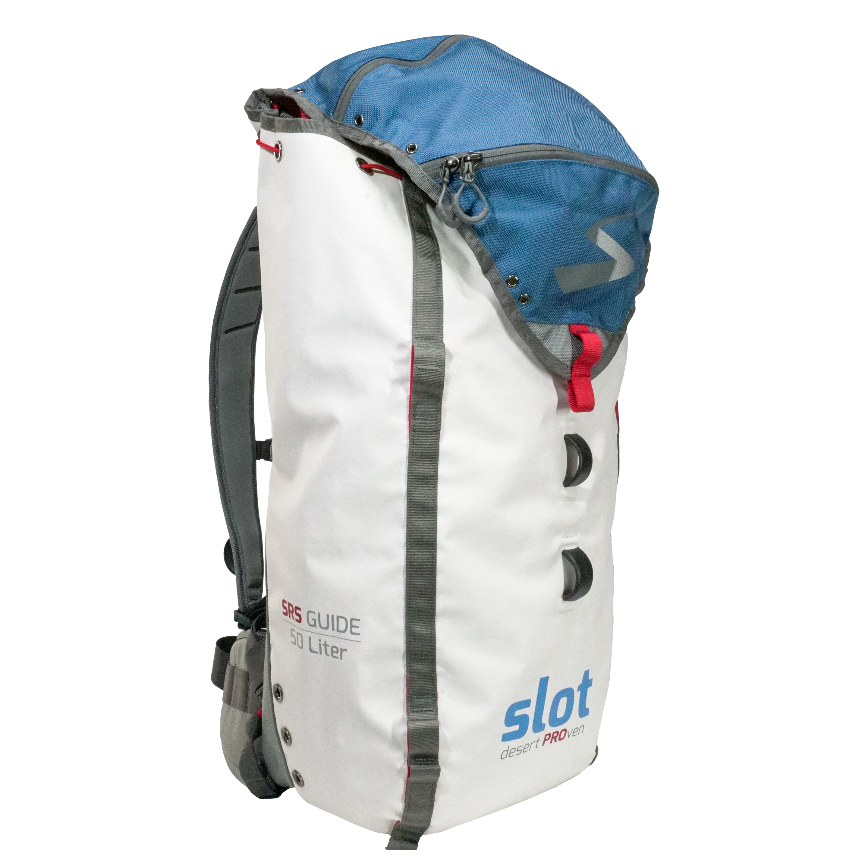 Engineered to optimize rope management in multi-person guided canyoneering situations, this pack proved to increase the pace and optimize safety. At 50 liters, it has room for daily supplies, extra belay ropes, and group safety gear.  In non-guided applications, this backpack is a great choice for multi rope routes, overnights, or when more than the essentials are needed. It is equally at home rock climbing at the Creek, technical pack raft portages